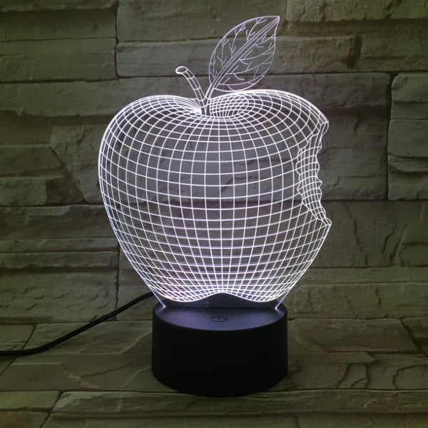 3D Fruit Colorful Night Light Apple Charming Colors Fastest Delivery All Over UAE