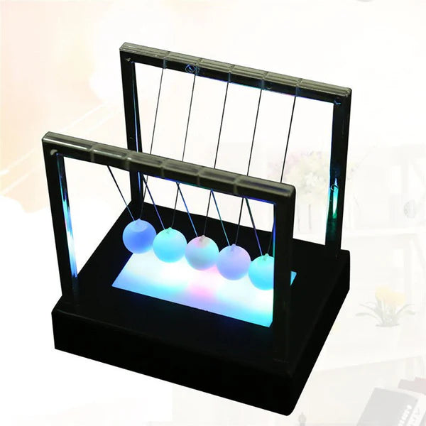 Newtons Cradle LED Light Up Kinetic Energy Home Office Science Toys Home Decor Fast Delivery